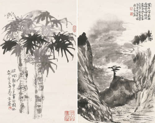 张友宪 （b.1954） 山水两幅 水墨纸本 镜心