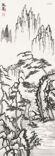 刘海粟 （1896-1994） 山水 水墨纸本 立轴