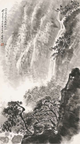 应野平 (1910-1990) 山水 水墨纸本 镜心