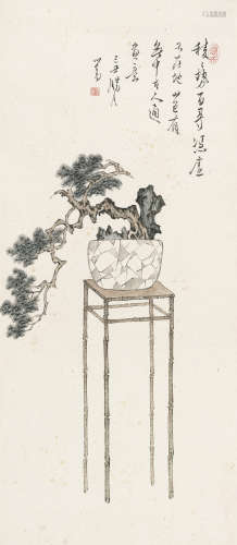 溥儒 （1895-1963） 花鸟 设色纸本 立轴
