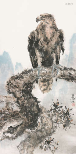 杨善深 （1913-2004） 雄鹰 设色纸本 镜心