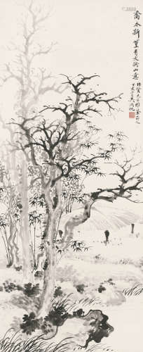 吴湖帆 (1894-1968) 山水 水墨纸本 立轴