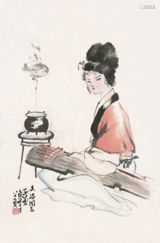 宋吟可 （1902-1999） 仕女 设色纸本 镜心