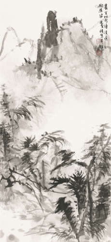 罗步臻 （b.1943） 云绕峰峦腾泉声 水墨纸本 镜心