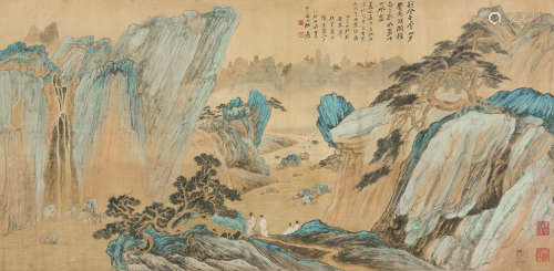 张大千 (1899-1983) 朝登金凤山 设色纸本 镜心