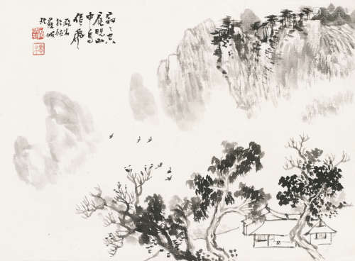吴养木 (1920-2009) 山水 水墨纸本 镜心