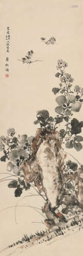 潘静淑 （1892-1939） 蝴蝶 设色绢本 镜心