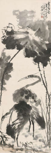李苦禅 （1899-1983） 双禽图 水墨纸本 立轴