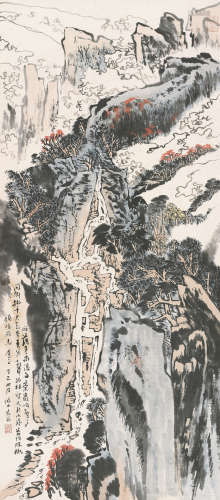 陆俨少 （1909-1993） 山水 设色纸本 立轴