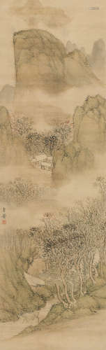 任伯年 （1840-1896） 孔雀 设色绢本 立轴