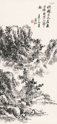 黄宾虹 （1865-1955） 墨笔山水 水墨纸本 立轴