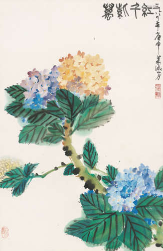 萧淑芳 （1911-2005） 花卉 设色纸本 立轴