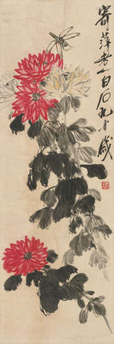 齐白石 （1864-1957） 菊花 设色纸本 镜心