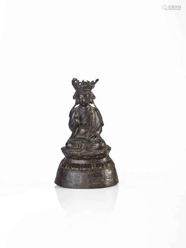 STATUETTE DE   BODHISATTVA EN BRONZE, CHINE, DYNASTIE MING, XVIIe SIÈCLE