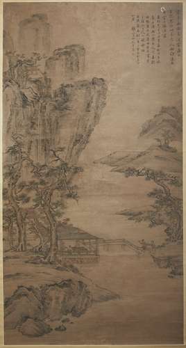 GRANDE PEINTURE   EN ROULEAU À L'ENCRE SUR PAPIER, CHINE, XIXe SIÈCLE