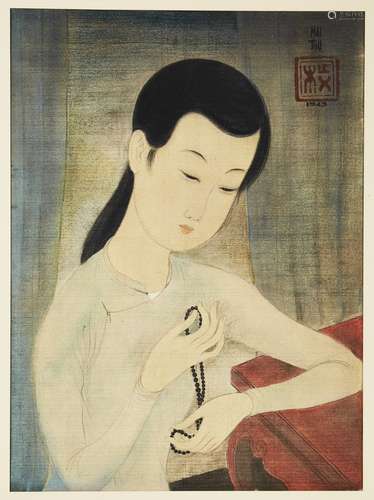 MAI TRUNG THU   (1906 - 1980) Encre et couleur sur soie encadrée