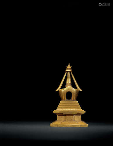 18世纪 菩提塔 铜镀金