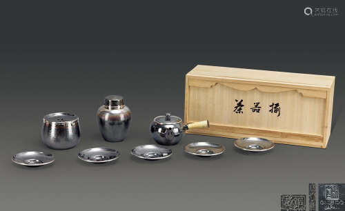 昭和时期 铜川堂银制茶道具  （一套）