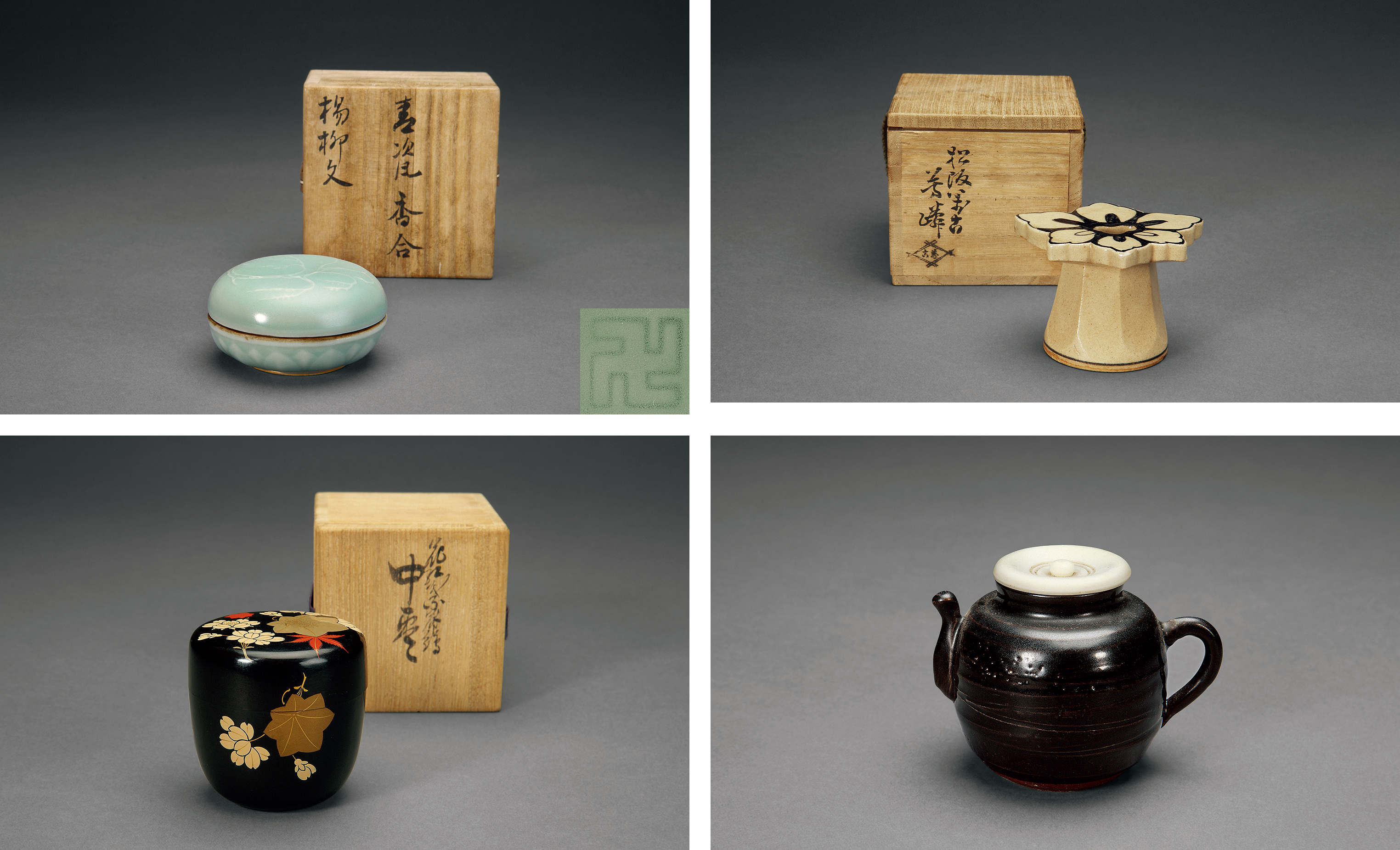 限定製作】 茶道具 三武信家作 色絵 福禄寿 香合 共箱 C 4955 陶芸