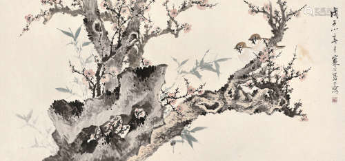 江寒汀  1948年作 花鸟 镜片 设色纸本