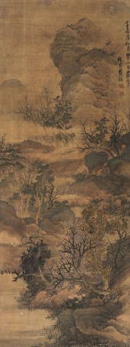 蓝瑛（款）  1652年作 山水 立轴 设色绢本