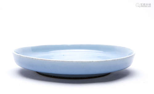 A Chinese Blue Glazed Porcelain Plate