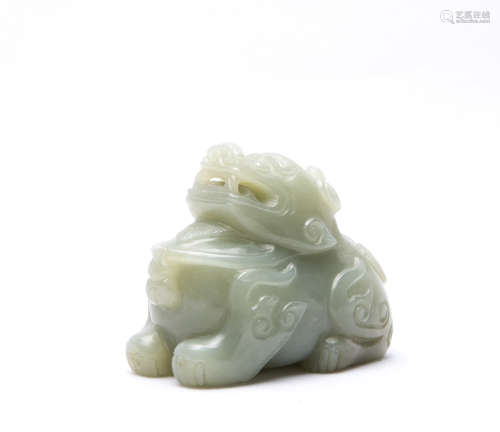 A Chinese Carved Jade Foo Dog