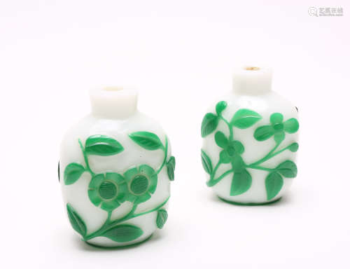 A Pair of Chinese Glass Snuff Bottles