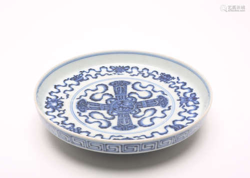 A Chinese Blue and White Porcelain Plate