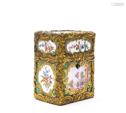 A Chinese Gilt Bronze Cloisonne Box