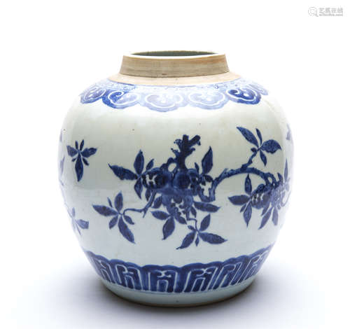 A Chinese Blue and White Porcelain Pot