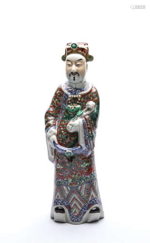 A Chinese Famille Rose Porcelain Buddha