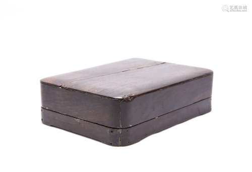 A Chinese Carved Ink Stone with a Hard Wood Box