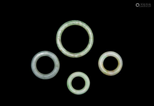 A Set of Four Jade Rings