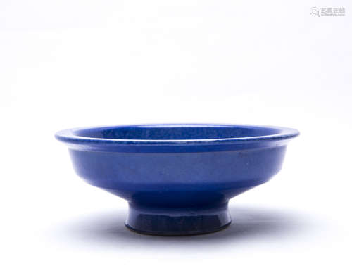 A Chinese Blue Glazed Porcelain Plate