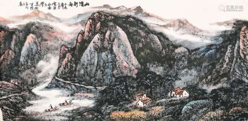 雷九泰 山水 镜心