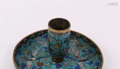 A Chinese Cloisonne Chamberstick