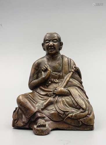 CHINESE BRONZE FIGURE OF LOHAN