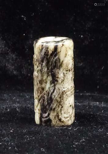 CHINESE WHITE JADE CYLINDRICAL BEADS