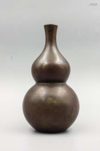 CHINESE QING DYNASTY BRONZE GOURD BOTTLE