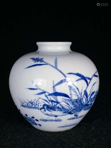 CHINESE BLUE AND WHITE PORCELAIN JAR