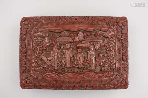 CHINESE CINNABAR LACQUER COVER BOX