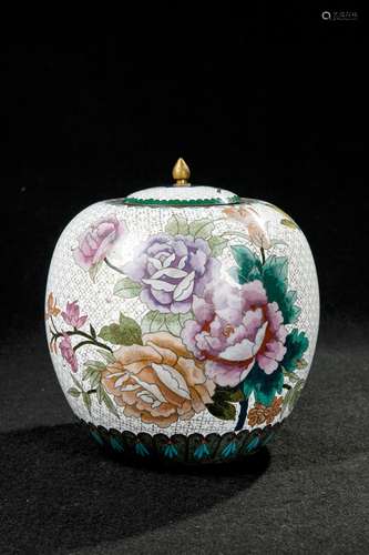 CHINESE CLOISONNE TEA CADDY