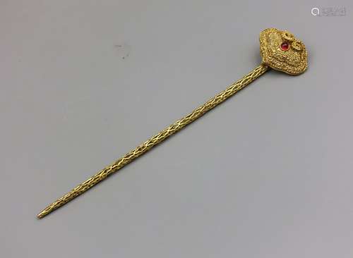 CHINESE QING DYNASTY GOLD WIRING RUYI HAIRPIN