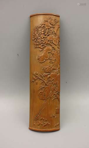 CHINESE BAMBOO CARVED WRIST REST