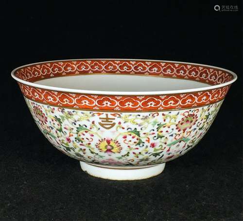 CHINESE FAMILLE ROSE PORCELAIN BOWL