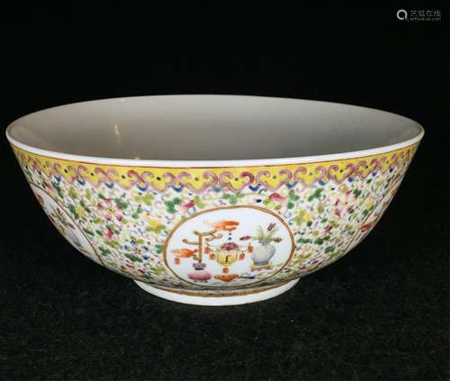 CHINESE FAMILLE ROSE PORCELAIN BOWL