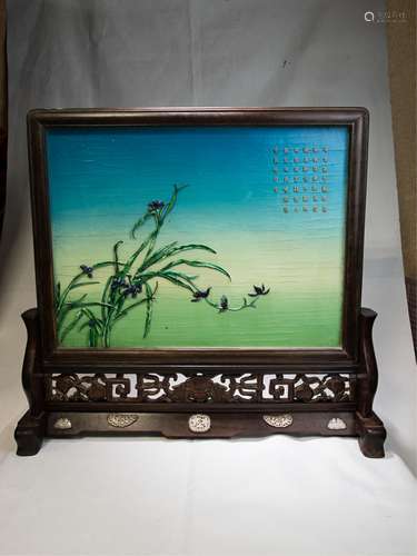 CHINESE HARDWOOD TABLE SCREEN