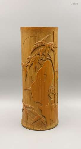 CHINESE BAMBOO CARVED HAT STAND