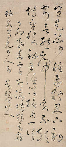 王希廉 丁卯（1867年）作 草书《王渔洋绝句》 立轴 水墨纸本